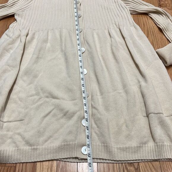 Autumn Cashmere Ivory Turtleneck Long Ribbed Cardigan - Picture 8 of 8